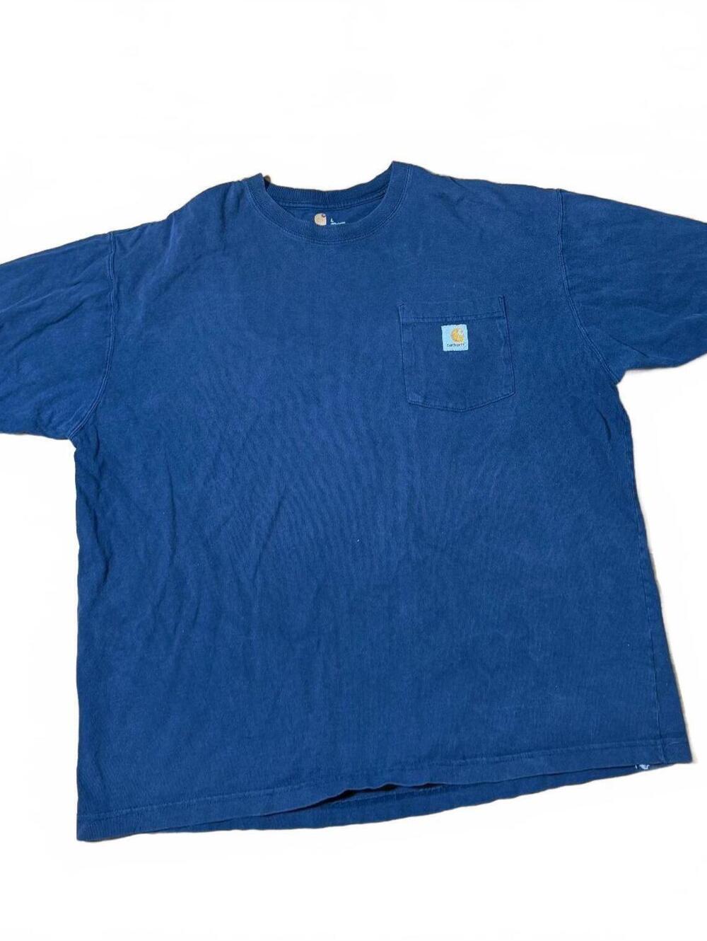 Carhartt Navy Blue Pocket Tee Size L 100% Cotton